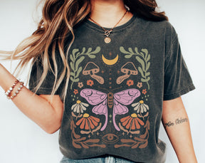 Mystical Moon Green Witch Boho T-Shirt