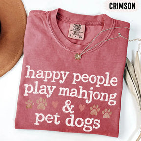 Comfort Colors Happy People Play Mahjong & Pet Dogs T-Shirt