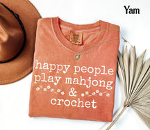 Comfort Colors Happy People Play Mahjong & Crochet T-Shirt