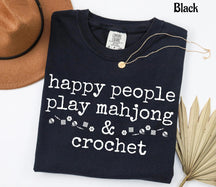 Comfort Colors Happy People Play Mahjong & Crochet T-Shirt
