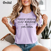 Comfort Happy People Play Mahjong & Pet Cats T-Shirt