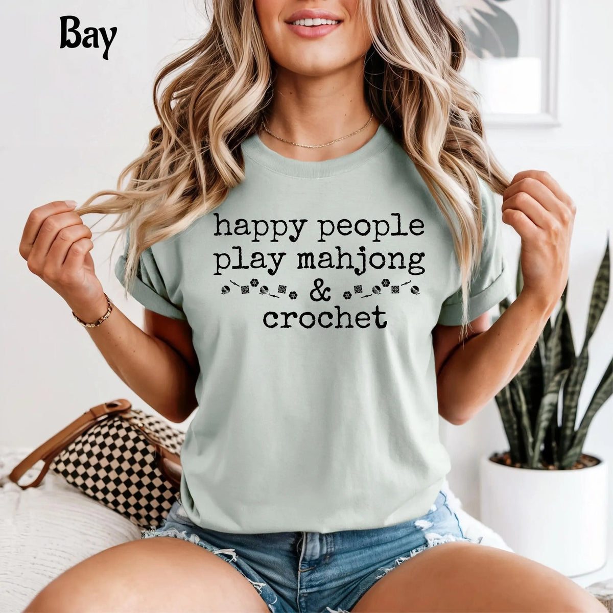 Comfort Happy People Play Mahjong & Crochet T-Shirt