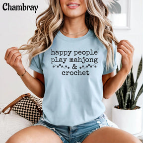 Comfort Colors Happy People Play Mahjong & Crochet T-Shirt