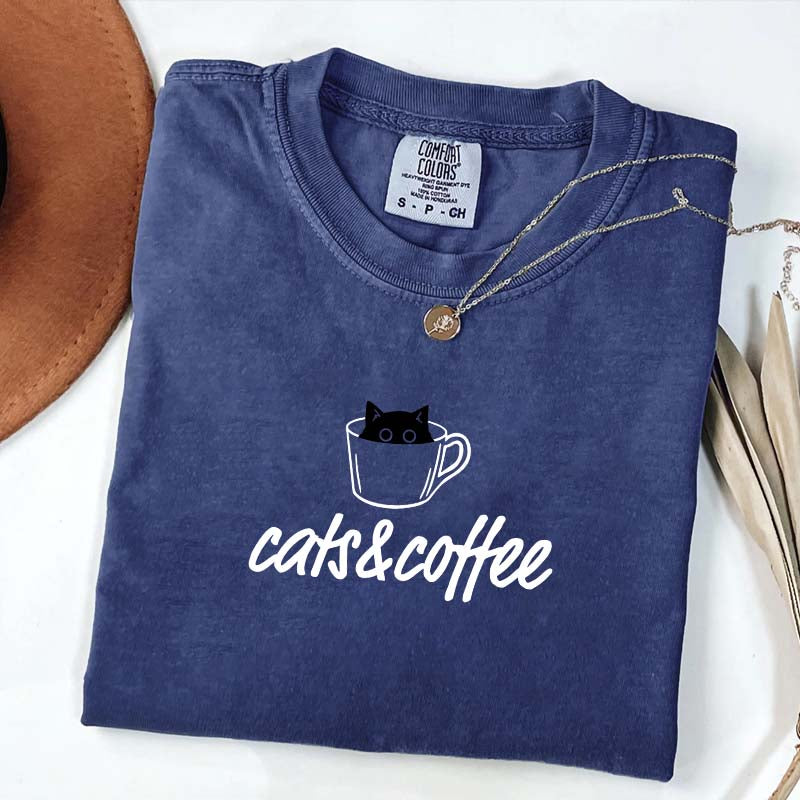 Cats And Coffee Cute T-Shirt