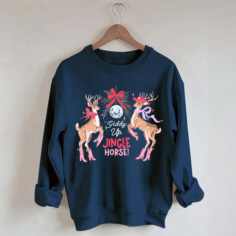 Preppy Cowgirl Christmas Reindeer Sweatshirt