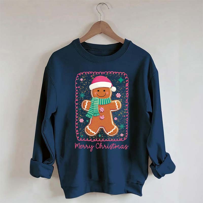Preppy Gingerbread Merry Christmas Sweatshirt