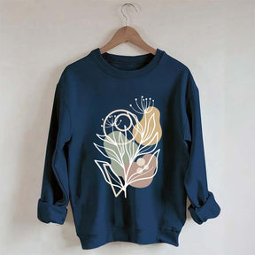 Modern Botanical Abstract Floral Sweatshirt