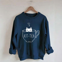 Funny Cat Tea Kitten Sweatshirt