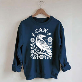F-Caw-F Wildflowers Black Bird Sweatshirt