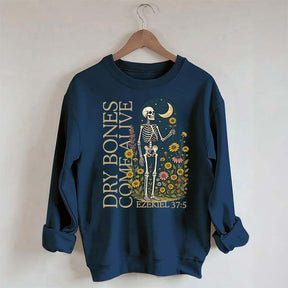 Dry Bones Come Alive Catholic Boho Floral Sweatshirt