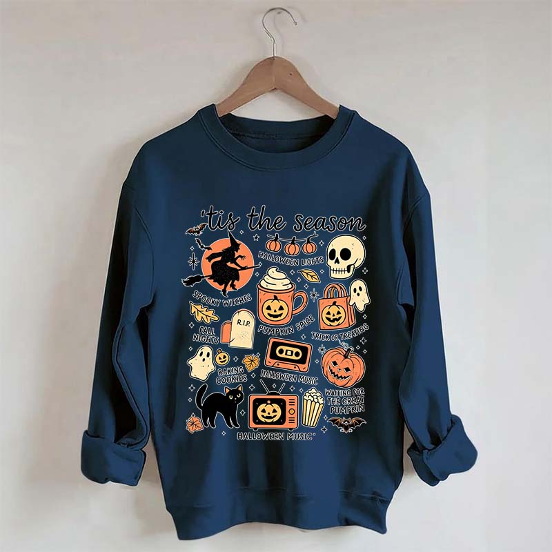 Vintage Women's Pumpkin Witch Graphic Sweatshirt