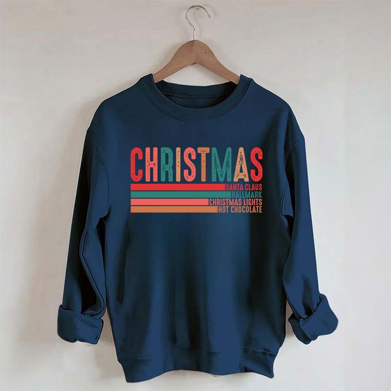 Retro Christmas Santa Clause Xmas Light Sweatshirt