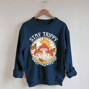 Stay Trippy Mushroom Boho Rainbow Sweatshirt