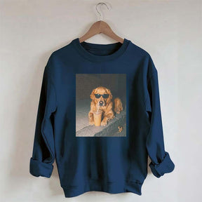 Golden Retriever Drinking Iced Coffee Sweatshirt