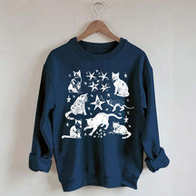 Vintage Cat Star Graphic Sweatshirt