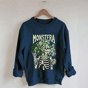 Monstera Skeleton Botanical Plant Sweatshirt