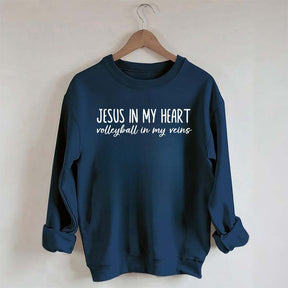 Jesus In My Heart Volleyball In My Veins Sweatshirt