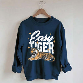 Trendy Retro Tiger Graphic Sweatshirt