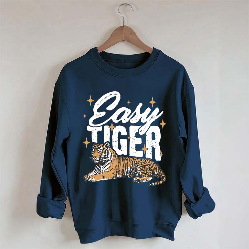 Trendy Retro Tiger Graphic Sweatshirt