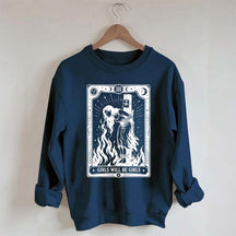 Retro Girls Will Be Girls Witch With Sigarete Sweatshirt
