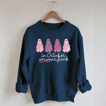 In October We Wear Pink Ghost Cancer Fighter Sweatshirt