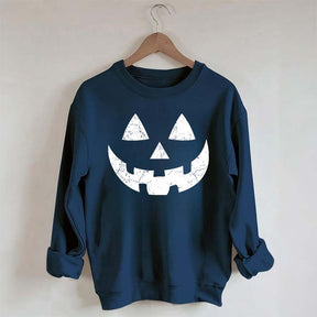 Retro Fall Pumpkin Face Sweatshirt