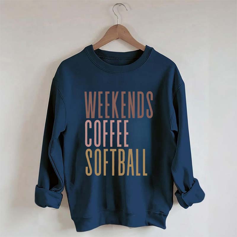 Weekends Coffee Softball Mom Sweatshirt