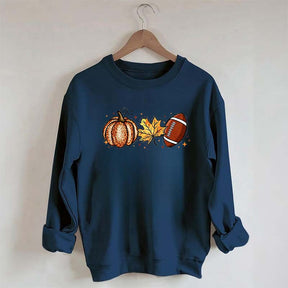 Fall Football Pumpkin Graphic Sweatshirt