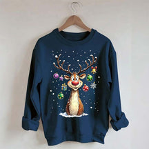 Cute Merry Christmas Vintage Reindeer Sweatshirt