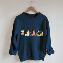 Black Cats Knitting Funny Sweatshirt