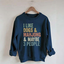 Funny Mahjong and Dogs Sweatshirt