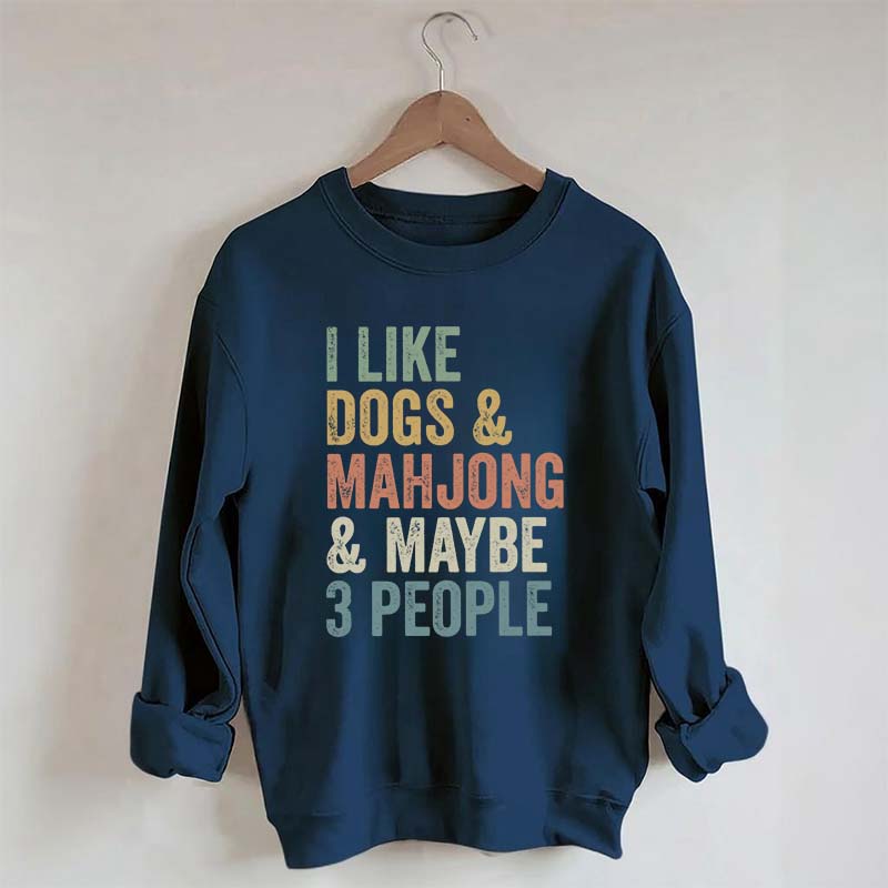 Funny Mahjong and Dogs Sweatshirt