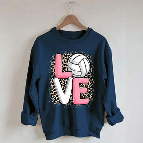 Leopard Print Love Volleyball Sweatshirt
