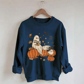 Ghost Reading Fantasy Book Sweatshirt