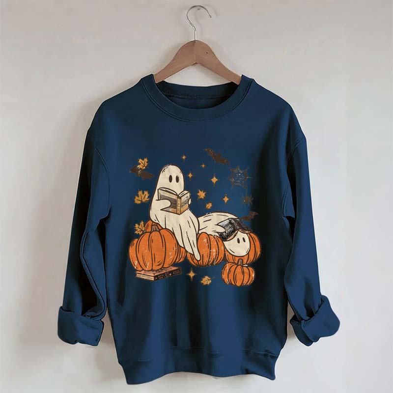 Ghost Reading Fantasy Book Sweatshirt
