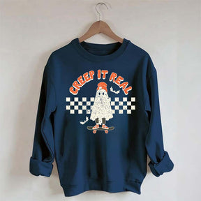 Retro Ghost Creep It Real Halloween Sweatshirt