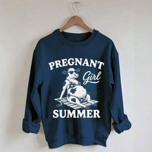 Pregnant Girl Summer Cow Sweatshirt