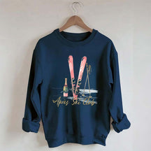 Apres Ski Champagner Skifahrer Sweatshirt