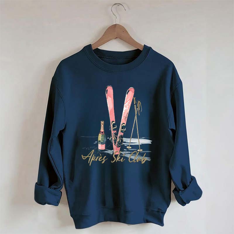 Apres Ski Champagner Skifahrer Sweatshirt