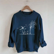 Minimalist Halloween Scarecrow Dog Tree Pumpkin Sweatshirt