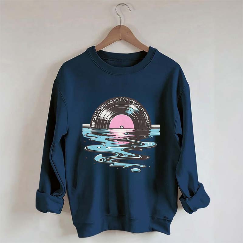 Time Casts A Spell On You Retro Vinyl Record Sweatshirt