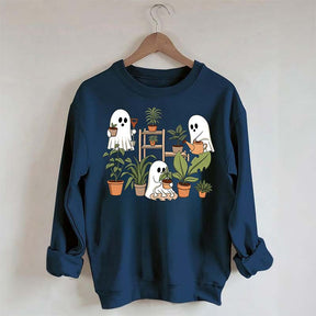 Cute Crazy Plant Lady Ghost Sweatshirt