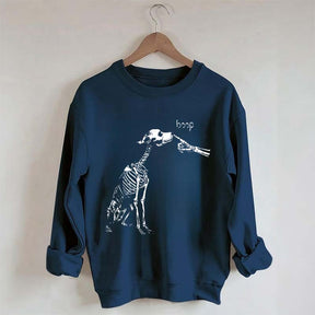 Dog Skeleton Boop Halloween Sweatshirt