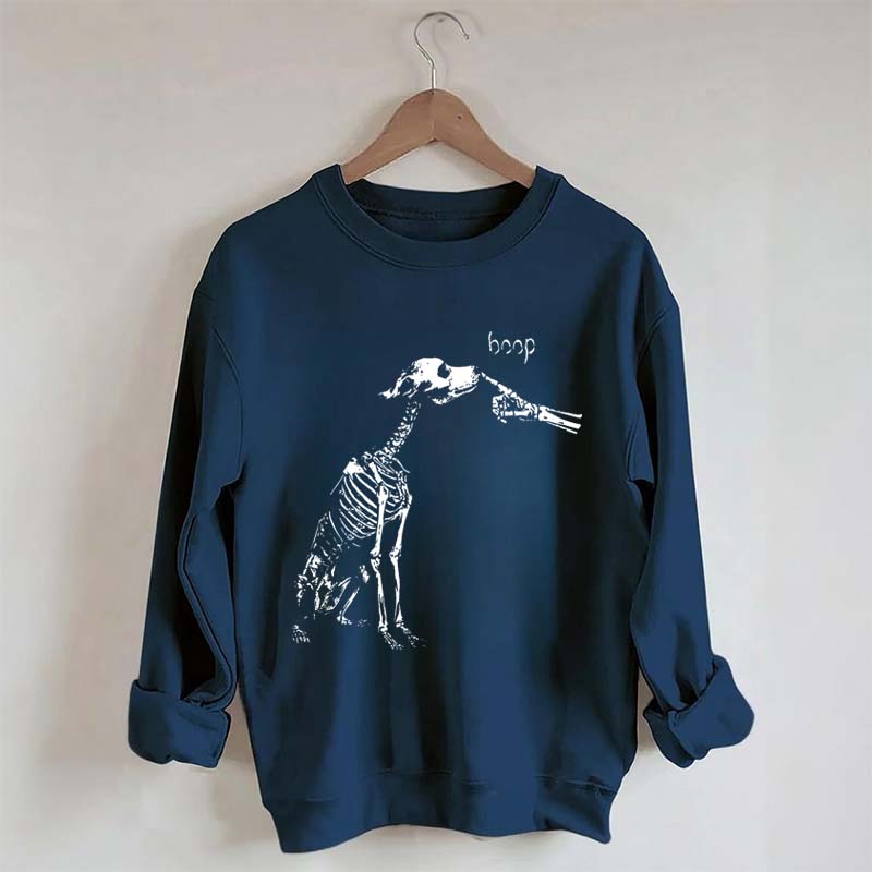 Dog Skeleton Boop Halloween Sweatshirt