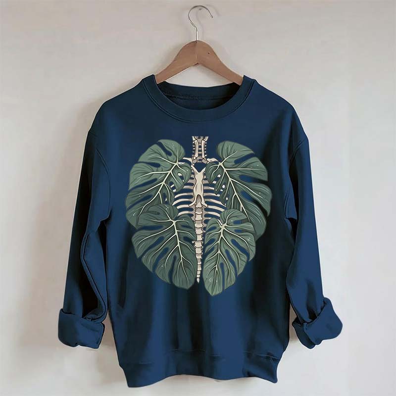 Retro Skeleton Plant Body Sweatshirt