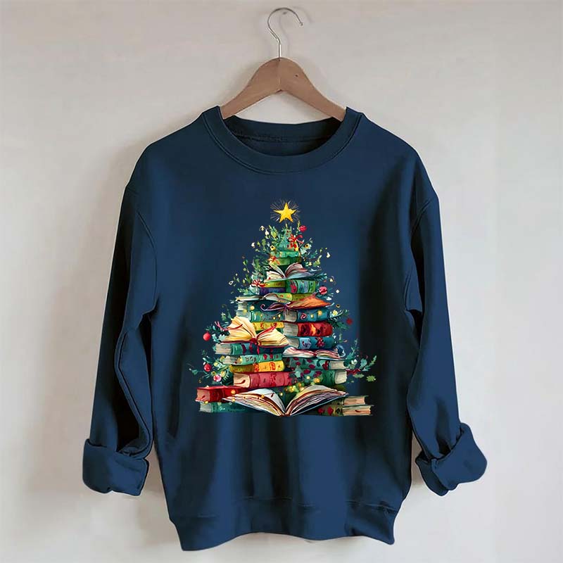 Christmas Book Tree Xmas Lover Sweatshirt