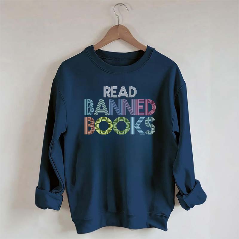 Retro Read Banned Books Rainbow Sweatshirt