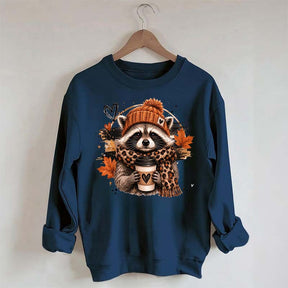 Autumn Coffee Lover Raccoon Sweatshirt