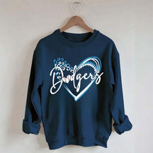 Dodgers Baseball Heart Sweatshirt