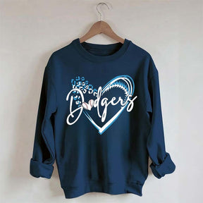 Dodgers Baseball Heart Sweatshirt